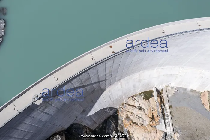 : Aerial view of reservoir dam Barrage du Vieux Emosson : Aerial view of reservoir dam Barrage du Vieux Emosson