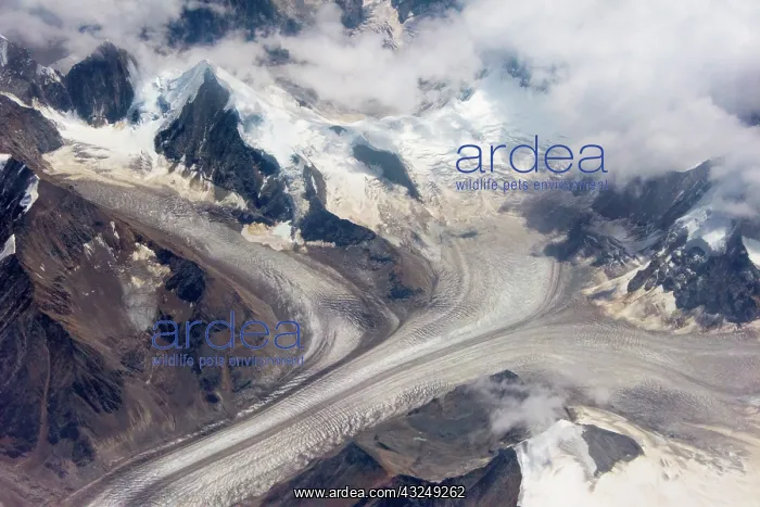 : Aerial view of snow mountain and glacier on Tibetan : Aerial view of snow mountain and glacier on Tibetan