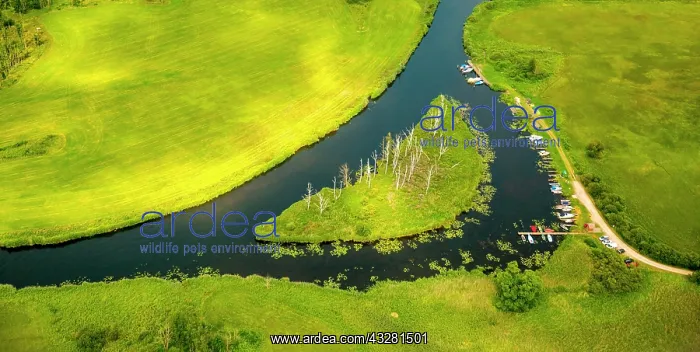 : Aerial view, Trittelwitz Waterway, Peene River : Aerial view, Trittelwitz Waterway, Peene River