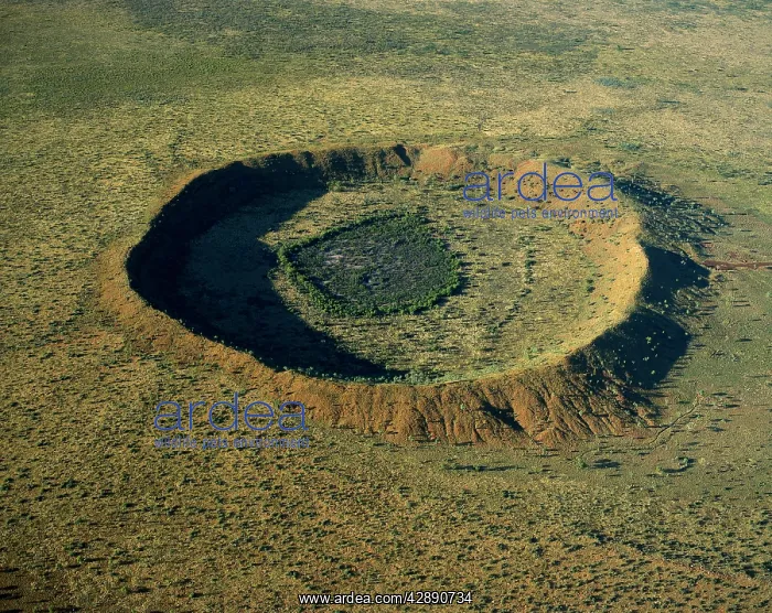 : Aerial - Wolfe Creek meteor crater - 25 million years old : Aerial - Wolfe Creek meteor crater - 25 million years old