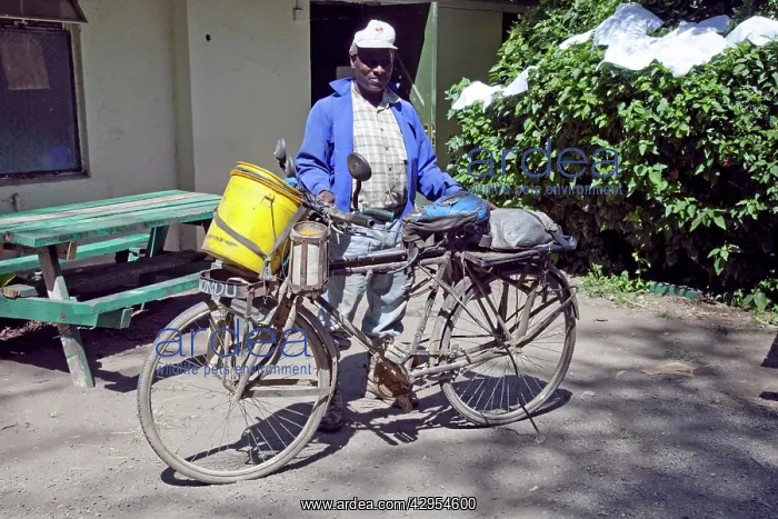  : African man with self built gadget bicycle