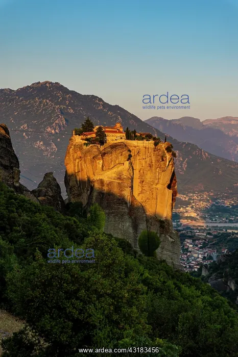 : Agia Triada Monastery at sunrise, Meteora monastery : Agia Triada Monastery at sunrise, Meteora monastery