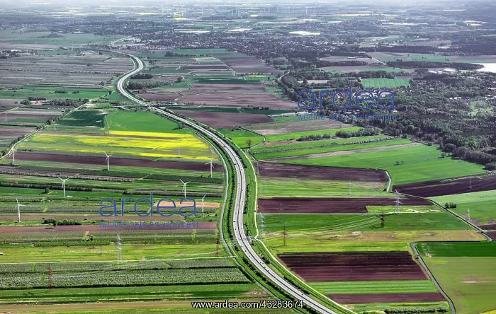 : Agricultural landscape with federal motorway BAB : Agricultural landscape with federal motorway BAB