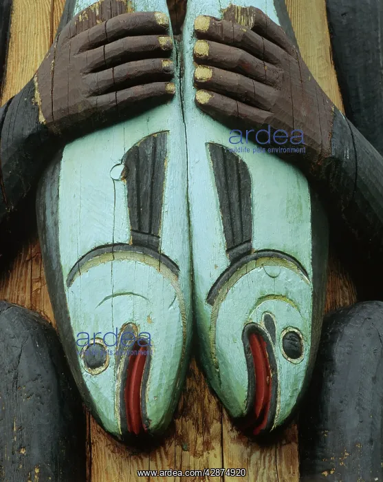 : Alaska - Tlingit Indian Totem at Totem Bight Totem : Alaska - Tlingit Indian Totem at Totem Bight Totem