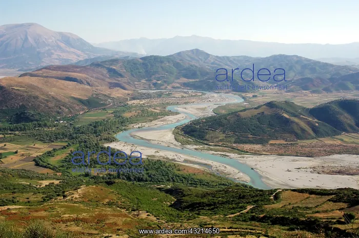 : Albania, Vjose valley view near the Ruins : Albania, Vjose valley view near the Ruins