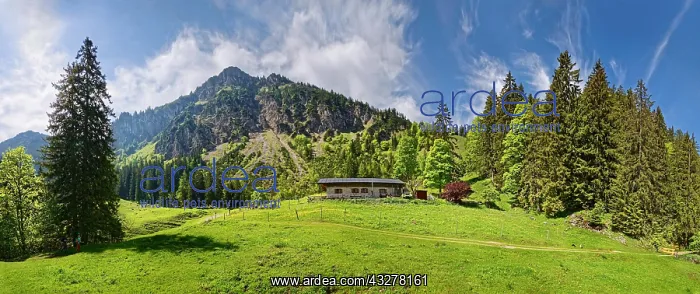 : Alpine pasture with alpine chalet near Hochgern : Alpine pasture with alpine chalet near Hochgern