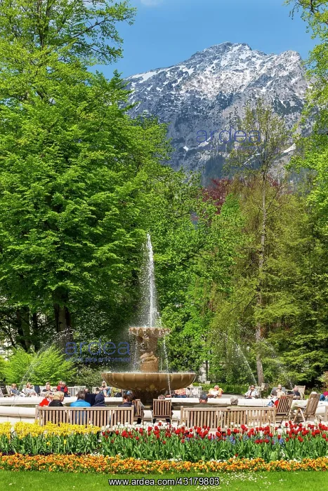 : Alps Solespringbrunnen in the spa gardens Bad Reichenhall : Alps Solespringbrunnen in the spa gardens Bad Reichenhall