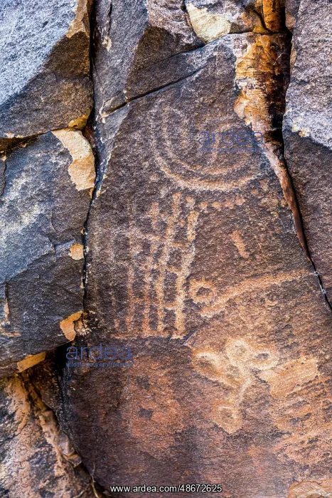 : Ancient petroglyphs seen at Parowan Gap : Ancient petroglyphs seen at Parowan Gap