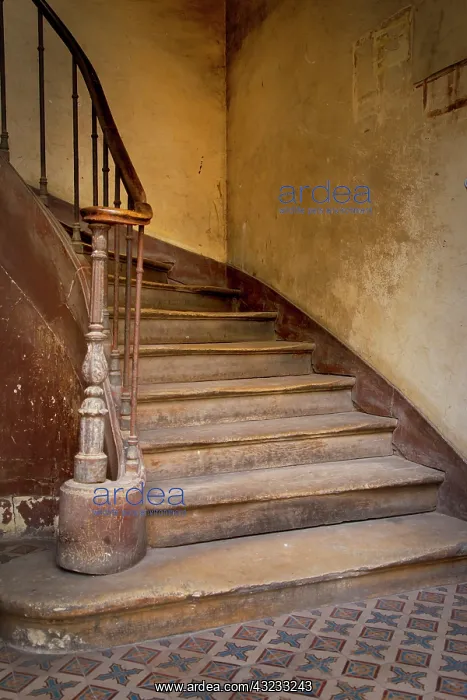 : Ancient staircase in building near Rue de : Ancient staircase in building near Rue de
