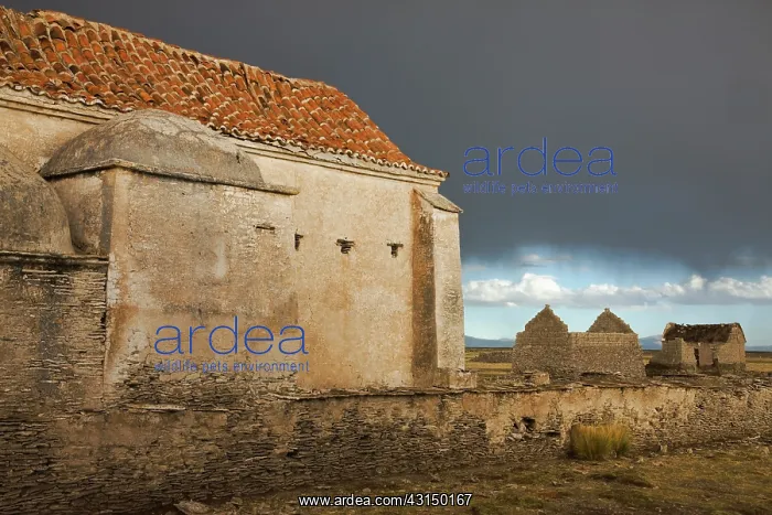 : Andean church in small pueblo north of Salar de Coipasa : Andean church in small pueblo north of Salar de Coipasa