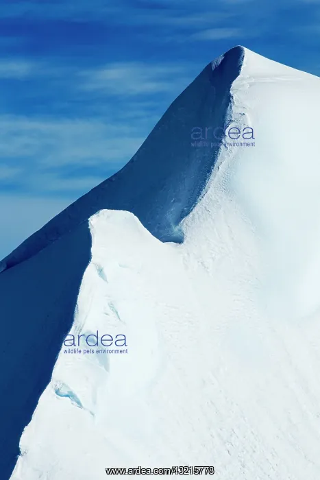 : Antarctica, Serrated ridge of iceberg near : Antarctica, Serrated ridge of iceberg near