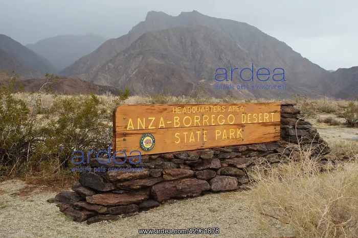  : Anza Borrego Desert State Park entrance sign in