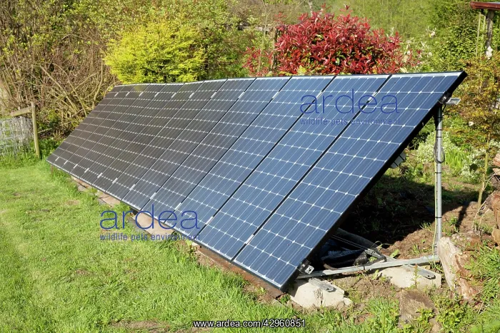 : Array of solar PV photovolataic panels mounted : Array of solar PV photovolataic panels mounted