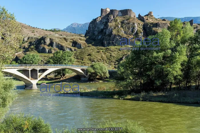 : Atskuri Castle ruins overlooking the Mtkvari river : Atskuri Castle ruins overlooking the Mtkvari river