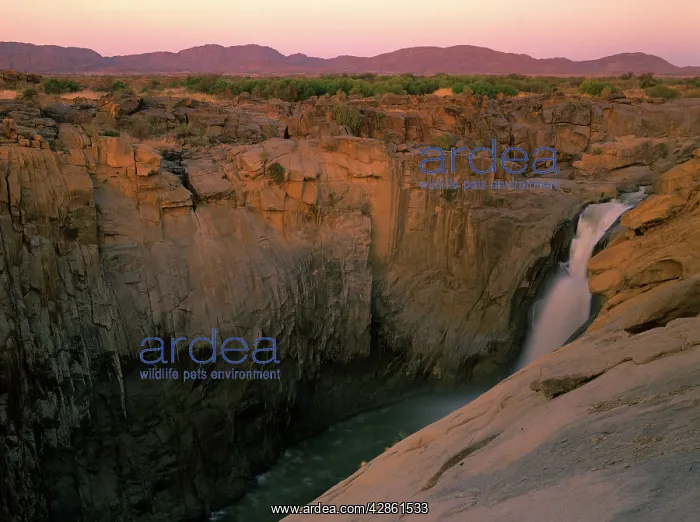 : Augrabis Falls - orange river cascading down deep canyon : Augrabis Falls - orange river cascading down deep canyon