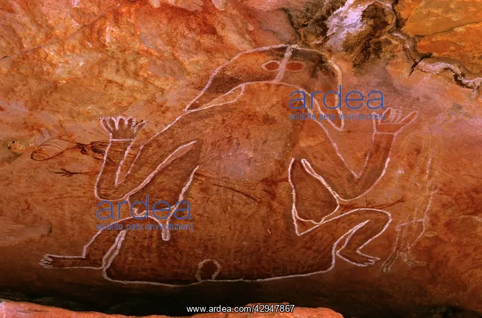 : Australia - aboriginal rock painting of Creation Spirit : Australia - aboriginal rock painting of Creation Spirit