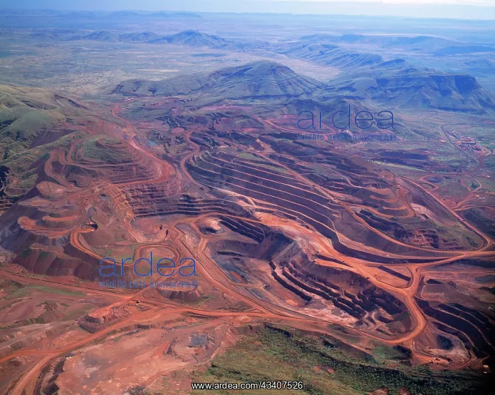 : Australia - mining iron ore-open cut mine : Australia - mining iron ore-open cut mine