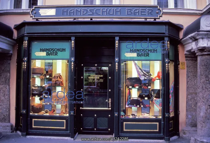 : Austria, Innsbruck. Fine leather shop : Austria, Innsbruck. Fine leather shop