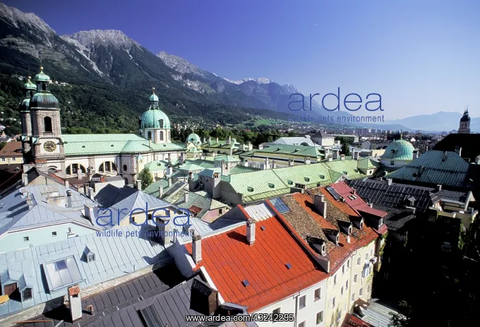 : Austria, Innsbruck. Old town architecture : Austria, Innsbruck. Old town architecture