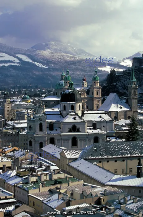 : Austria, Salzburg. City view and Dom Cathedral : Austria, Salzburg. City view and Dom Cathedral