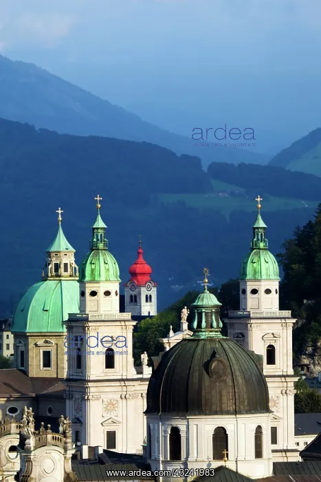 : Austria, Salzburg. These domes are The Cathedral : Austria, Salzburg. These domes are The Cathedral