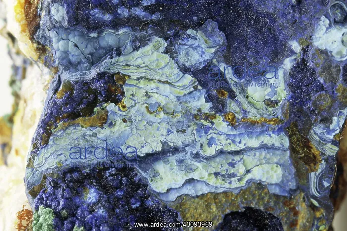 : Azurite, a soft, blue copper mineral : Azurite, a soft, blue copper mineral