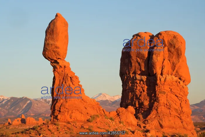 : Balanced rock - sandstone rock formation in the : Balanced rock - sandstone rock formation in the