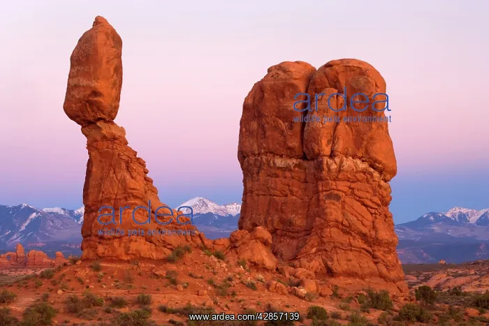 : Balanced rock - sandstone rock formation in the : Balanced rock - sandstone rock formation in the