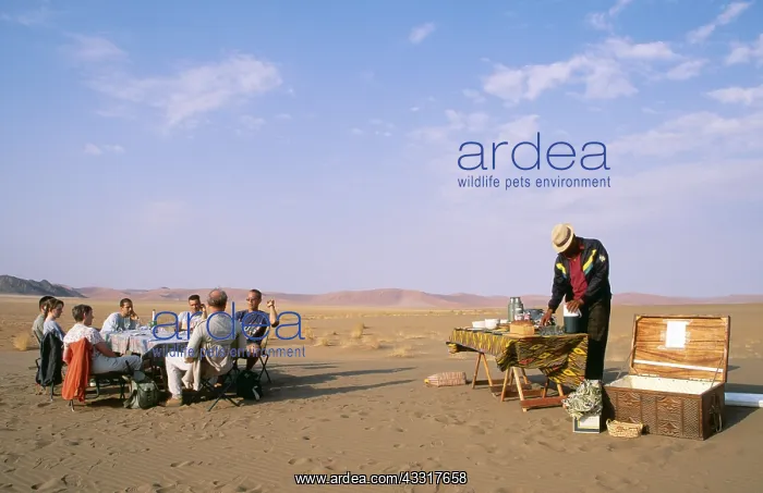 : Balloon Safari - after landing in a true desert : Balloon Safari - after landing in a true desert