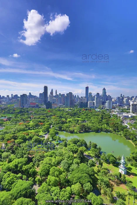 : Bangkok city skyline and Lumphini Park, Bangkok, Thailand : Bangkok city skyline and Lumphini Park, Bangkok, Thailand