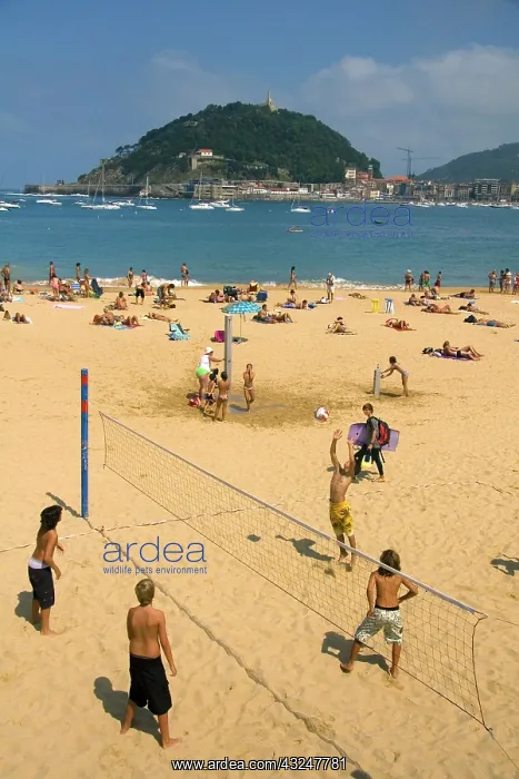 : Beach volleyball being played at La Concha : Beach volleyball being played at La Concha