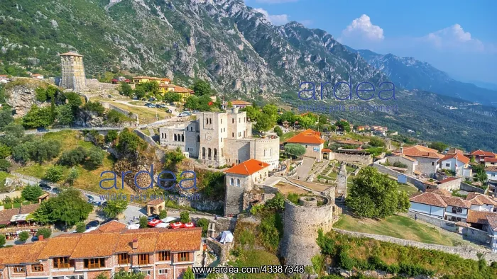 : The beautiful Kruje Castle and its fortress seen f : The beautiful Kruje Castle and its fortress seen f
