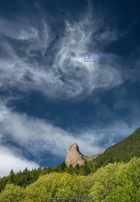 : Beautiful rotating clouds over the limestone cliffs : Beautiful rotating clouds over the limestone cliffs