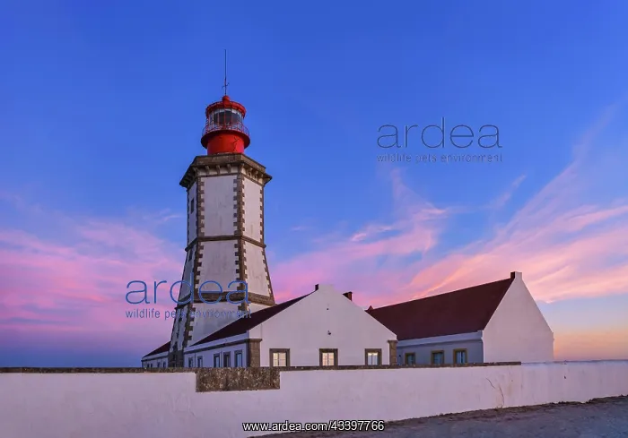 : Beautiful view of cape Espichel lighthouse in Portugal : Beautiful view of cape Espichel lighthouse in Portugal