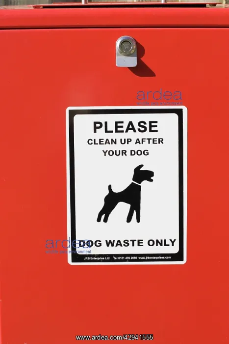 : Bin - Red clean up after your dog bin : Bin - Red clean up after your dog bin