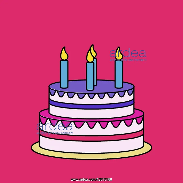 : Birthday party cake with candles : Birthday party cake with candles
