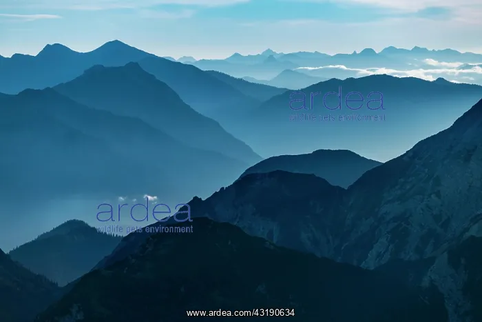 : Blue hour with Lechtaler Alps and small clouds : Blue hour with Lechtaler Alps and small clouds