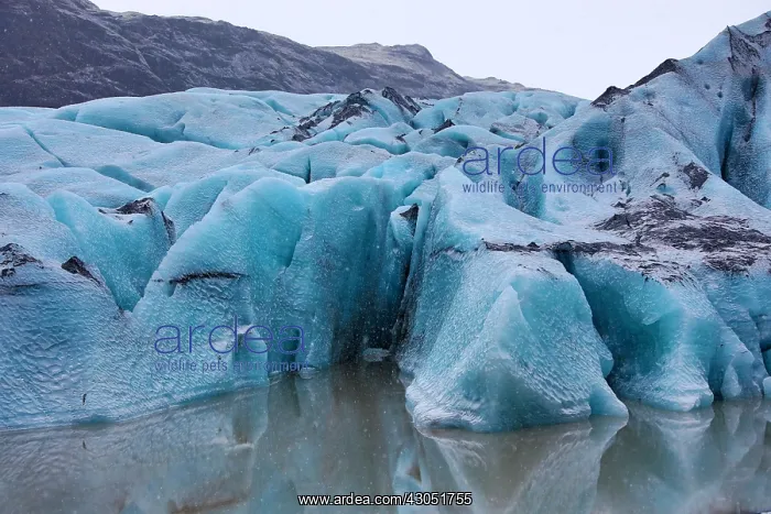 : Blue ice of the Solheimajokull Glacier, part of : Blue ice of the Solheimajokull Glacier, part of