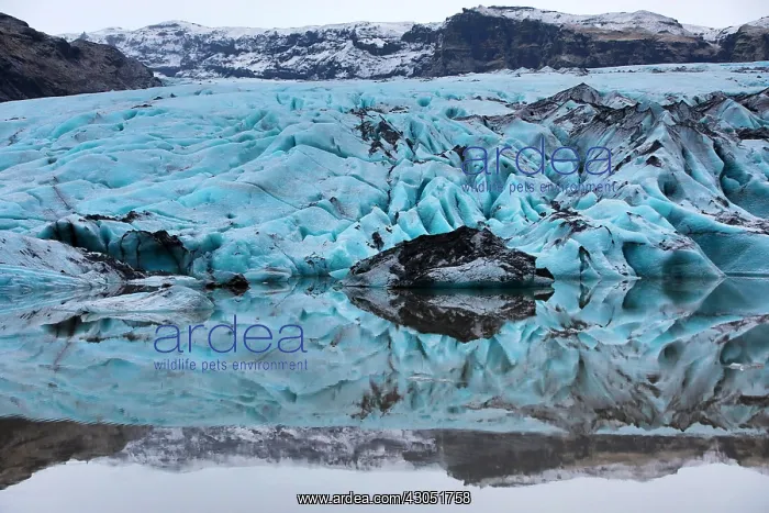 : Blue ice of the Solheimajokull Glacier, part of : Blue ice of the Solheimajokull Glacier, part of
