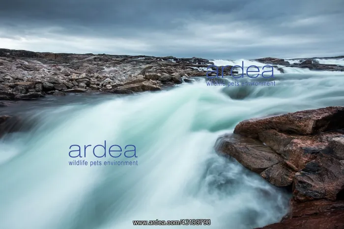 : Blurred image of rushing waterfall near Bury Cove : Blurred image of rushing waterfall near Bury Cove
