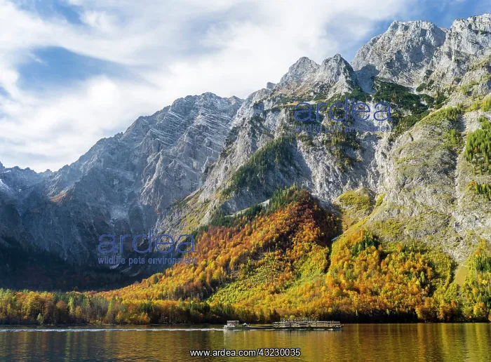 : Boat excursion on lake Koenigssee during : Boat excursion on lake Koenigssee during