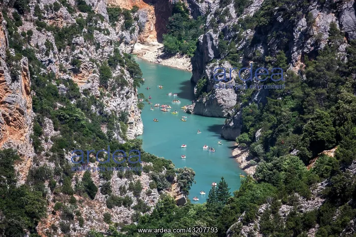 : Boats on the Verdon River, Verdon Gorge, Grand C : Boats on the Verdon River, Verdon Gorge, Grand C