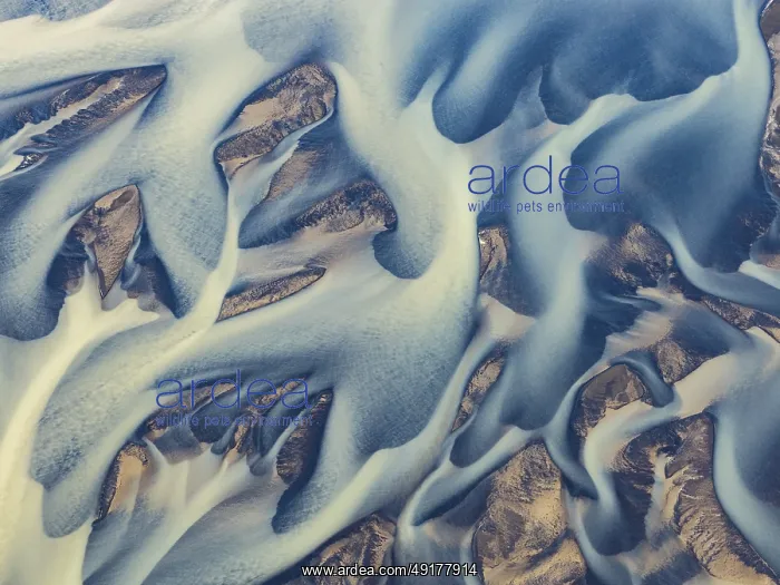 : Branching course of a glacial river : Branching course of a glacial river