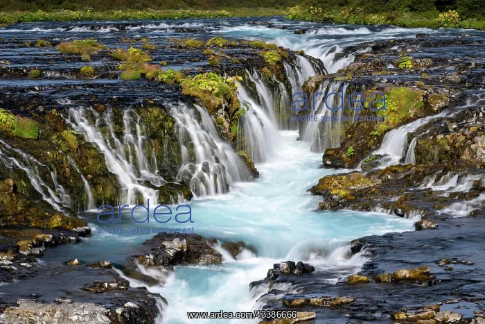 : Bruarfoss waterfall in summer, South Iceland, Iceland, E : Bruarfoss waterfall in summer, South Iceland, Iceland, E