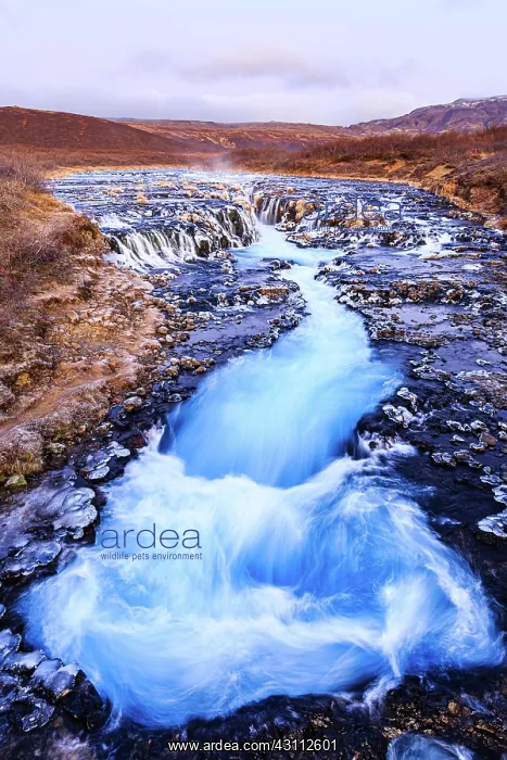 : Bruarfoss waterfall in winter, South Iceland, Iceland : Bruarfoss waterfall in winter, South Iceland, Iceland