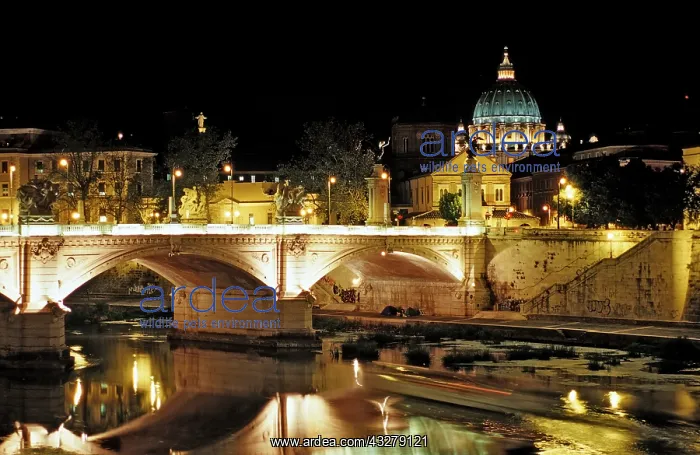 : Bruecke Viktor Emanuel II mit Peterskirche, Italien : Bruecke Viktor Emanuel II mit Peterskirche, Italien
