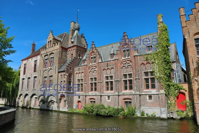 : Buildings along the canals, Bruges, Belgium : Buildings along the canals, Bruges, Belgium
