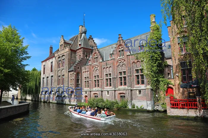 : Buildings along the canals, Bruges, Belgium : Buildings along the canals, Bruges, Belgium