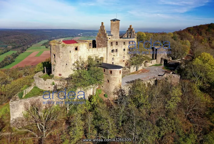 : Burguine Trimburg, medieval hilltop castle in Trimberg : Burguine Trimburg, medieval hilltop castle in Trimberg