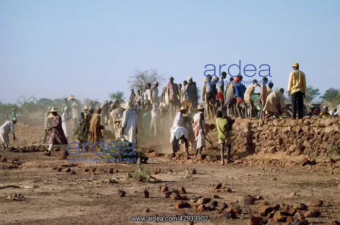 : Burkina Faso West Africa - building a dam : Burkina Faso West Africa - building a dam